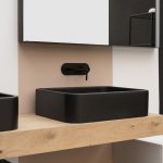 Axa COSA Umywalka stawiana na blat 45x60 cm z korkiem Click-clack Czarny mat 8621007+AF001507