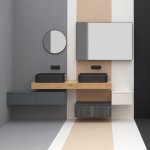 Axa COSA Umywalka stawiana na blat 45x60 cm z korkiem Click-clack Czarny mat 8621007+AF001507