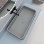 Axa COSA Umywalka stawiana na blat 45x80 cm z korkiem Click-clack Grey Matt 8631009+AF001509