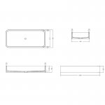 Axa COSA Umywalka stawiana na blat 45x100 cm z korkiem Click-clack Biały połysk 8641001 AF0015