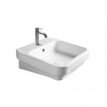 Axa COSA Umywalka wpuszczana w blat 48x48 cm z korkiem Click-clack Biały połysk 8610001+AF0015