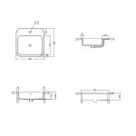 Axa COSA Umywalka wpuszczana w blat 48x48 cm z korkiem Click-clack Biały połysk 8610001+AF0015