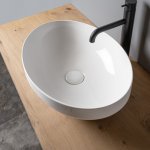 Axa DECUS Umywalka stawiana na blat 35x50 cm z korkiem Click-clack Biały połysk 8510001+AF0015