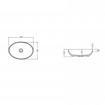 Axa DECUS Umywalka stawiana na blat 35x50 cm z korkiem Click-clack Biały połysk 8510001+AF0015