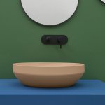 Axa DECUS Umywalka stawiana na blat 35x50 cm z korkiem Click-clack Sahara matt 8510010+AF001510