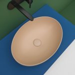 Axa DECUS Umywalka stawiana na blat 35x50 cm z korkiem Click-clack Sahara matt 8510010+AF001510