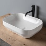 Axa DECUS Umywalka stawiana na blat 35x50 cm z korkiem Click-clack Biały połysk 8520001+AF0015