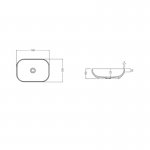 Axa DECUS Umywalka stawiana na blat 35x50 cm z korkiem Click-clack Grey matt 8520009+AF001509