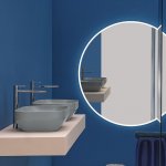 Axa DECUS Umywalka stawiana na blat 35x50 cm z korkiem Click-clack Grey matt 8520009+AF001509