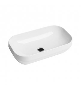 Axa DECUS Umywalka stawiana na blat 35x60 cm z korkiem Click-clack Biały połysk 8530001+AF0015