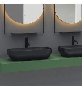 Axa DECUS Umywalka stawiana na blat 35x60 cm z korkiem Click-clack Czarny mat 8530007+AF001507