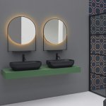 Axa DECUS Umywalka stawiana na blat 35x60 cm z korkiem Click-clack Czarny mat 8530007+AF001507