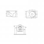 Axa DP Miska ścienna 36x50,5 cm z deską WC wolnoopadającą Biały połysk 8401001+AF8401