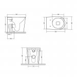 Axa DP Miska stojąca 36x50,5 cm z deską WC wolnoopadającą Czarny mat 8401407+AF8407