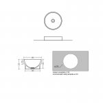 Axa DP Umywalka półwpuszczana w blat ∅ 40 cm z korkiem Click-clack Biały połysk 8420001+AF0015