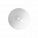 Axa DP Umywalka półwpuszczana w blat ∅ 40 cm z korkiem Click-clack Biały połysk 8430001+AF0015