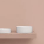 Axa DP Umywalka półwpuszczana w blat ∅ 40 cm z korkiem Click-clack Biały połysk 8430001+AF0015