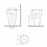 Axa DP Umywalka wolnostojąca ∅ 46 cm z korkiem Click-clack Biały połysk 8330001K+AF0015