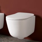 Axa EVA Miska ścienna 55x36 cm z deską WC wolnoopadającą Biały połysk 8801401+AF8801