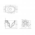 Axa EVA Miska ścienna 55x36 cm z deską WC wolnoopadającą Sahara Matt 8801410+AF8810
