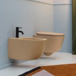 Axa EVA Miska ścienna 55x36 cm z deską WC wolnoopadającą Sahara Matt 8801410+AF8810