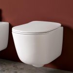 Axa EVA Miska ścienna 55x36 cm z deską WC wolnoopadającą Biały połysk 8801001+AF8801