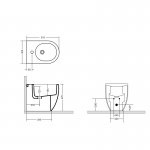 Axa Glomp Bidet stojący 36,5x51 cm Biały połysk 0202201