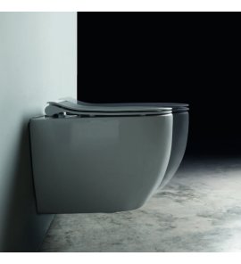 Axa Glomp Miska ścienna 36,5x51 cm i deska WC wolnoopadająca Grey Mat 0201009+319109