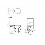 Axa Glomp Miska stojąca 36,5x66 cm do kompaktu i zbiornik z deską WC wolnoopadającą Biały połysk 0201301+0205101+319101