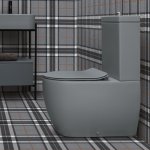 Axa Glomp Miska stojąca 36,5x66 cm do kompaktu i zbiornik z deską WC wolnoopadającą Grey Matt 0201309+0205109+319109