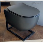 Axa Glomp Miska wisząca bezrantowa z deską WC wolnoopadającą 51x36,5 cm Nero matt/Czarny mat 0201007+319107