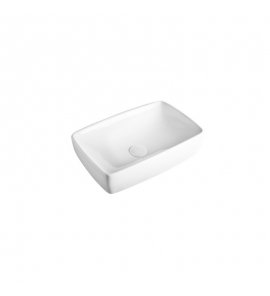 Axa H10 Umywalka stawiana na blat lub podblatowa 40x32 cm i korkiem Click-clack z syfonem Biały połysk 8108001+AF0015+SI020