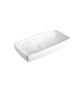 Axa H10 Umywalka stawiana na blat lub podblatowa 60x32 cm i korkiem Click-clack z syfonem Biały połysk 8108501+AF0015+SI020