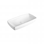 Axa H10 Umywalka stawiana na blat lub podblatowa 60x32 cm i korkiem Click-clack z syfonem Biały połysk 8108501+AF0015+SI020