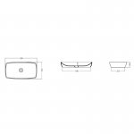 Axa H10 Umywalka stawiana na blat lub podblatowa 60x32 cm i korkiem Click-clack z syfonem Biały połysk 8108501+AF0015+SI020