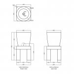 Axa KRACKLITE Umywalka stawiana na blat ∅ 46 cm z korkiem Click-clack oraz stojakiem drewnianym Biały połysk/Oak 8050001+AF0015+SG8050020