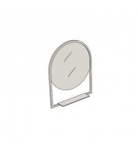 Axa Lustro ścienne okrągłe 60x75 cm z półką i podświetleniem LED Czarny A330252