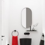 Axa Lustro ścienne z półką 64,5x90,5 cm Czarny mat 500200