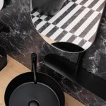 Axa Lustro ścienne z półką 64,5x90,5 cm Czarny mat 500200