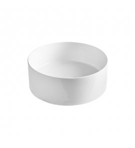 Axa MATE Umywalka stawiana na blat ∅ 40 cm z korkiem Click-clack Biały połysk 7820001+AF0015