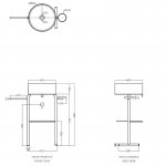 Axa MATE Umywalka stawiana na blat ∅ 40 cm z korkiem Click-clack i stelażem pod umywalką z półką Biały połysk/Czarny matt 7820001+AF0015+S7820007+R8050007