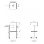 Axa MATE Umywalka stawiana na blat 40x40 cm z korkiem Click-clack i stelażem pod umywalką z półką Sahara mat/Czarny mat 7810010+AF001510+S7810007+R7810010