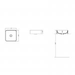 Axa Normal Umywalka kwadratowa stawiana na blat 35x35 cm z korkiem Click-clack i syfonem Biały połysk WS10401V+AF0015+SI020