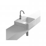 Axa Normal Umywalka kwadratowa wpuszczana w blat 35x35 cm z korkiem Click-clack i syfonem Biały połysk WS11201F+AF0015+SI020