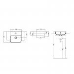 Axa Normal Umywalka kwadratowa wpuszczana w blat 35x35 cm z korkiem Click-clack i syfonem Biały połysk WS11201F+AF0015+SI020