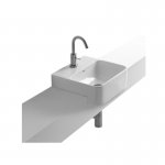 Axa Normal Umywalka kwadratowa wpuszczana w blat 35x45 cm z korkiem Click-clack i syfonem Biały połysk WS11301F+AF0015+SI020