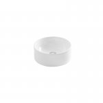 Axa Normal Umywalka okrągła stawiana na blat ∅ 35 cm z korkiem Click-clack i syfonem Biały połysk WS10601V+AF0015+SI020