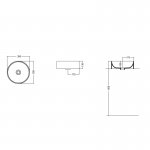Axa Normal Umywalka okrągła stawiana na blat ∅ 35 cm z korkiem Click-clack i syfonem Biały połysk WS10601V+AF0015+SI020