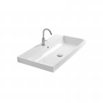 Axa Normal Umywalka ścienna/stawiana na blat 60x45 cm z korkiem Click-clack i syfonem Biały połysk WS11101F+AF0015+SI020