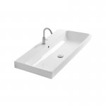 Axa Normal Umywalka ścienna/stawiana na blat 100x45 cm z korkiem Click-clack i syfonem Biały połysk WS10901F+AF0015+SI020